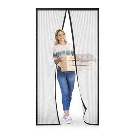 Mosquito Net Door Magnetic Mosquito Net Customized Door Curtain Anti-Mosquito Door Curtain for Corridors, Doors, Patio. Easy to Install Sealing Gasket, Black, 100 x 200 cm