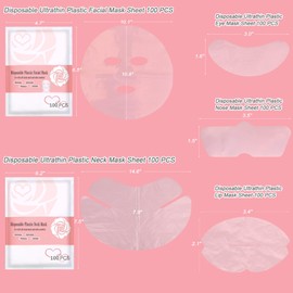 GELMAY 500PCS Face Neck Eye Nose Lip Disposable Plastic Mask Sheet, Ultra-Thin Transparent Facial Masks Skincare Paper Film DIY Spa Wrapped Moisturizing Patch Prevent Evaporation