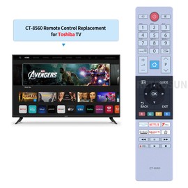 TCNOUMT New CT-8560 CT-8561 Remote Control fit for Toshiba TV 24WK3C63DB 32LK3C63DB 43UK3C63DB 50UK3C63DB 50UK4D63DB 55UK3C63DB 65UK4D63DB