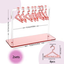 ktxaby 2 Sets of Acrylic Earring Holders with 8 Mini Hooks, Acrylic Dangle Earring Stand Holder Organiser Mini Hanger Jewellery Organiser Stand, Jewellery Display Accessories Hanging Earring Show