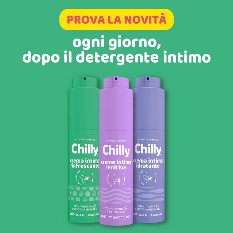 Chilly, Crema Intima Idratante, con Vitamina B3 e Acido Ialuronico,