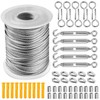 56 PCS Wire Rope Kit, Vinyl Coated Aircraft Cable, Outdoor