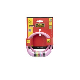 Burg-Wächter Bicycle Lock with Combination Lock, Spiral Lock, Cable Lock, 65 cm Long, Diameter 10 mm, Rose