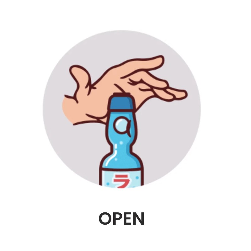 Tomomasu White Peach Hakuto Marble Ramune Soda 6.76 fl oz