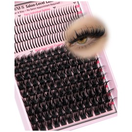 Goddvenus Thick Lash Clusters with Spikes Eyelash Cluster Wispy Individual Lashes Extension DIY Cluster Eyelash Extensions (312pcs D Curve)