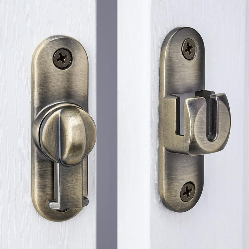 INIRET Bronze Barn Door Latches,90/180 Degree Gate Lock,Flip Gate Latches