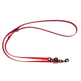Biothane Dog Lead Black Hook Adjustable for Small Dogs / Large Dogs 2 m / 2.40 m / 2.80 m / 3.50 m / 5 m (Red, 3.50 m x 9 mm)