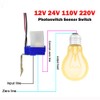Photocell Sensor Switch Waterproof Light Control Sensor Auto On/Off for