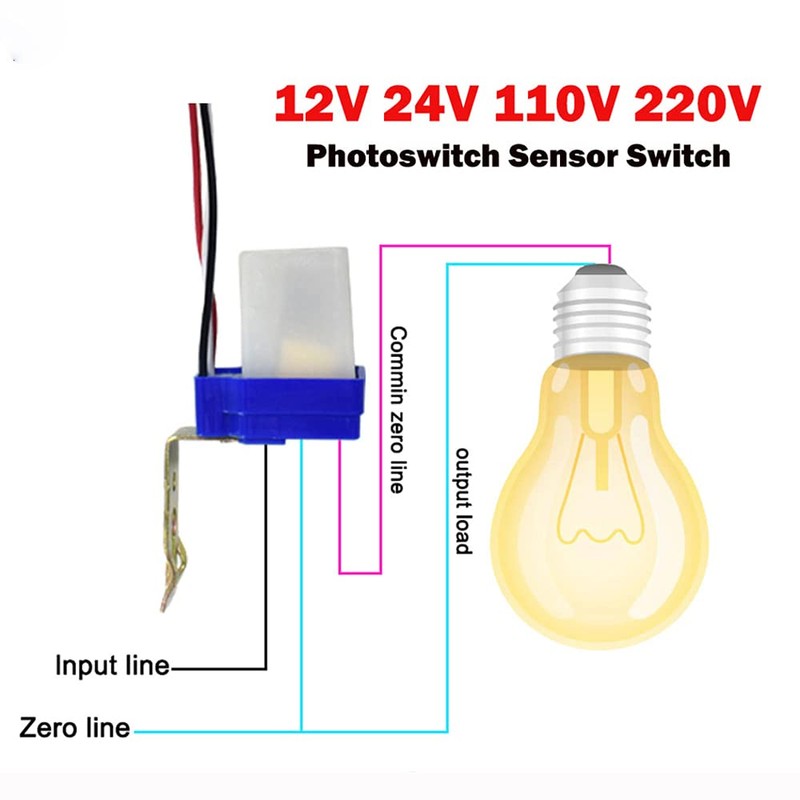 Photocell Sensor Switch Waterproof Light Control Sensor Auto On/Off for