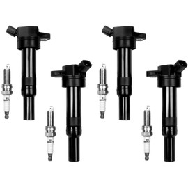 Ignition Coils Pack and Spark Plugs 273002E000 UF651 Compatible with 2013 Hyundai Elantra GT Coupe Tucson 2.0L L4 2014 2015 2016 Kia Forte 1.8L Soul,Set of 4