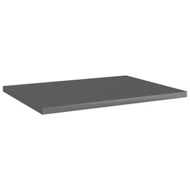 vidaXL High Gloss Gray Bookshelf Boards, Ingenious Engineered Wood Bookshelf Replacements, Easy-to-Clean Boards Set with 4 pcs