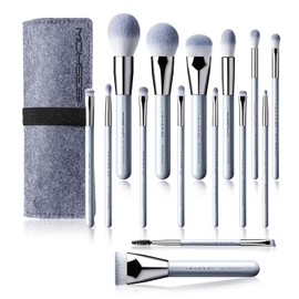 EIGSHOW Make Up Brush Set, 15 Pieces Professional Cosmetic Brush Set, Foundation Powder Concealers Eyeshadow Makeup for Face, Makeup Brush Kit (Light Blue)