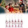 6p 12cm Pink Wooden Christmas Nutcracker Soldiers,Pink Christmas Ornaments,Christmas Tree