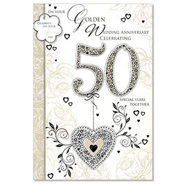 Golden Anniversary Card - 50 Years Special Couple Wedding Anniversary 7.5" x 5.25" A131