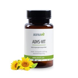 Sanuvit® - ADHD VIT | Focus & Attention | For Adults & Children | High Organic Availability | Quality from Austria | Vegan | 120 Capsules