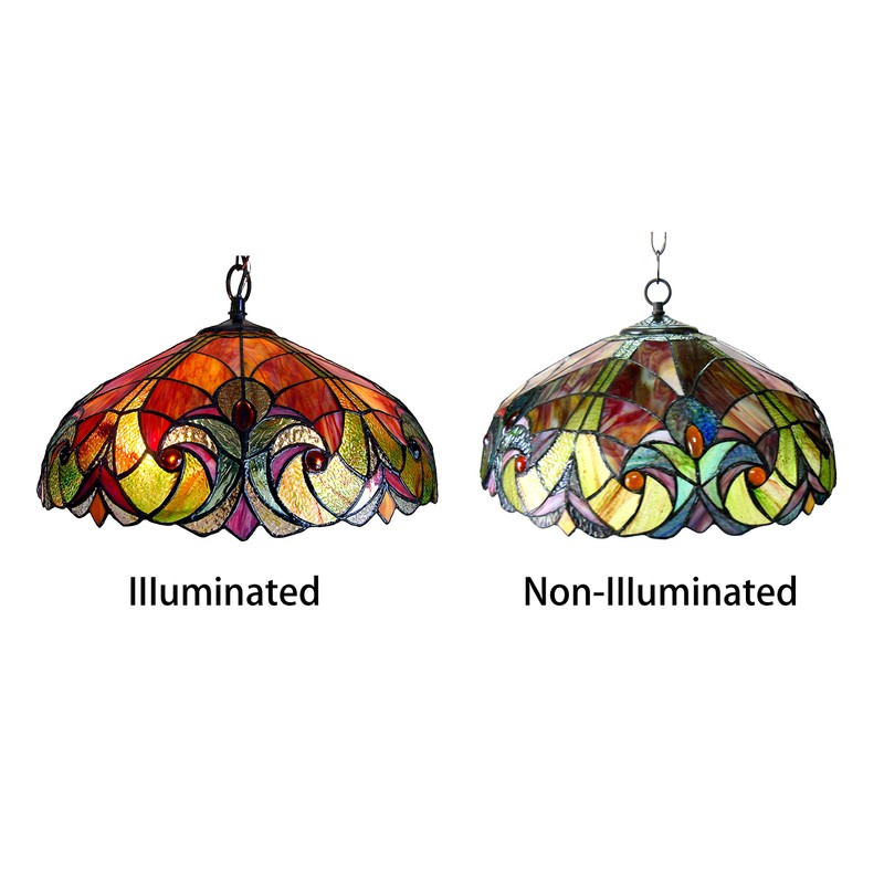 Radiance Goods Tiffany-Style 2 Light Victorian Ceiling Pendent 18" Shade