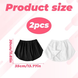 Qianeffort Shirt Extender for Women UK, 2Pcs Plus Size Extenders (Black+White)