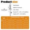 JTAREA 250pcs 1/8" x 1/4" Black Aluminum Pop Rivets with
