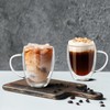 Nicphyn Pack of 2 Latte Macchiato Glasses, Cappuccino with Handle,