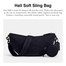 Coach Hall Soft Sling Bag in Signature Jacquard, Midnight Navy
