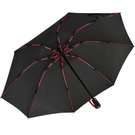 iX-brella Reverse Reverse Opening Fiberglass Pocket Umbrella with Coloured Spokes, black/red, Pocket umbrella XXL
