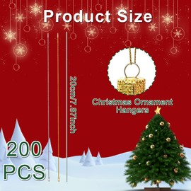 200Pcs Christmas Ornament Anchor Christmas Hanging Ornament with Snap Fastener Gold Silver Bauble String for Crafts for Christmas Hanging Ornament, Xmas Gift Making, Jewelry Cord