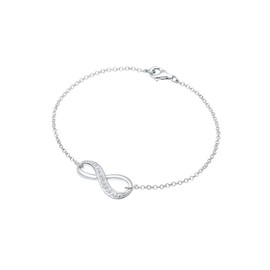 Elli Women's 925 Sterling Silver Xilion Cut Zirconia Crystal Infinity Bracelet