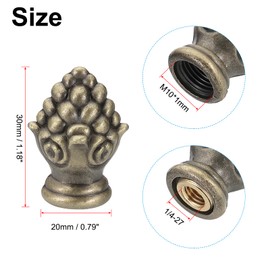 PATIKIL 30 x 16 mm Lamp Finials Caps Knob, Set of 2 Solid Lamp Shade Top Decoration Screw Cap Nuts with Brass Reducing Adapter for Table Lamps Floor Lamps, Bronze
