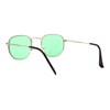 Vintage Square Gold Thin Metal Frame Sunglasses Green Lens UV