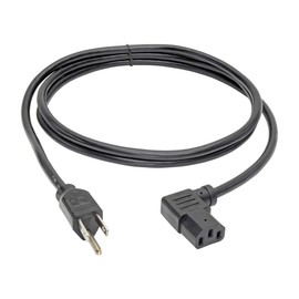 Tripp Lite Standard Computer Power Cord 10A,18AWG (NEMA 5-15P to Left Angle IEC-320-C13) 6-ft.(P006-006-13LA)