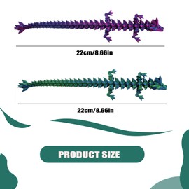 Bogoro 3D Print Dragon, Pack of 2 3D Printed Dragon, 3D Mysterious Dragon, Movable 3D Printed Dragon, Toy Realistic Movable Dragon, for Children, Boys, Girls