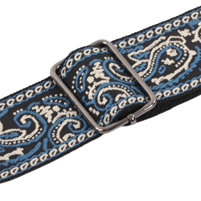 Electric Guitar Strap Adjustable Nylon Embroidered Shoulder Strap with Non