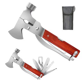 Small Hammer Multitool Cool Gadgets Gifts Stocking Stuffer Ideas for Men Dad Husband Boyfriend Him Home Camping Hiking Survival Gear Tool, 15 in 1