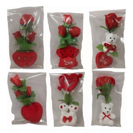 Comecializadora Sesuconsa Caja Osos Juntos Rojos Frente Con Flor San Valentin