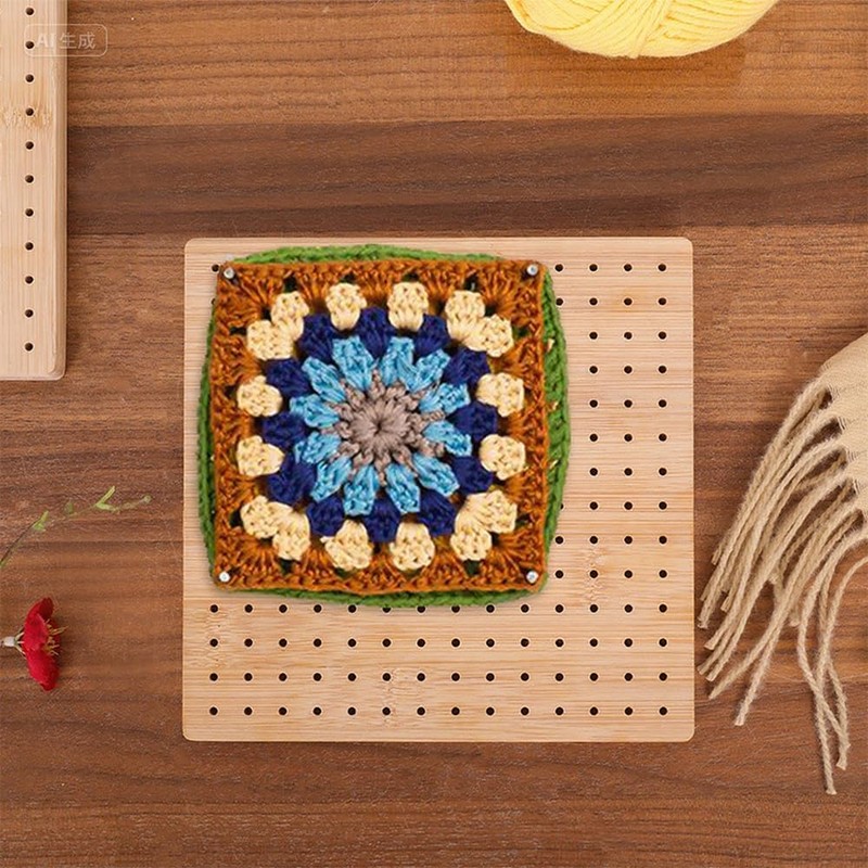 Crochet Board, Wooden Block Board, Sewing Tools, Crochet for Beginners,