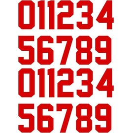SIQUNUO 22 Pieces Iron on Numbers T Shirt Jersey Numbers, Heat Transfer Number- 0 to 9 Jersey Numbers for Team Uniform Sports T Shirt Basketball Baseball Football T-Shirts (Red,3 Inch)