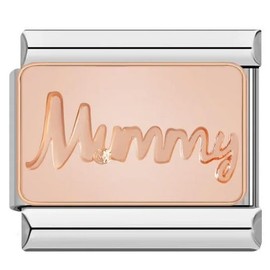 Mummy Gift Mum Rose Gold Silver 9mm Italian Charm Compatible With Nomination Bracelet