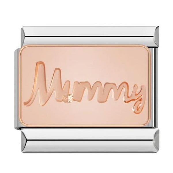 Mummy Gift Mum Rose Gold Silver 9mm Italian Charm Compatible