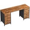 Huuger 55 Inch Computer Desk with 8 Drawers, Office Desk