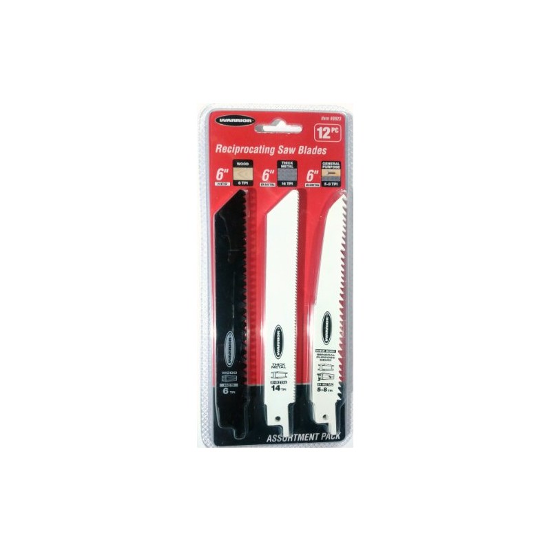 Reciprocating Saw Blades, Assortment Pack, 12 Pc.