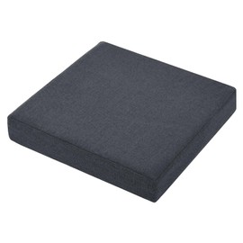 Shinnwa Zabuton Cushion, Memory Foam + High Resilience, Double Layered Cushion, 19.7 x 19.7 x 2.8 inches (50 x 50 x 7 cm), Zabuton, Floor Cushion, Square, Washable Cover, Anti-Slip, Black, Gray