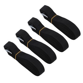 4pcs Luggage Straps, High Performance Adjustable Portable Travel Straps, Elastic Belt for Camping, Securing Luggage with Quick Release Buckles, Up to 5 m Long (Black)
