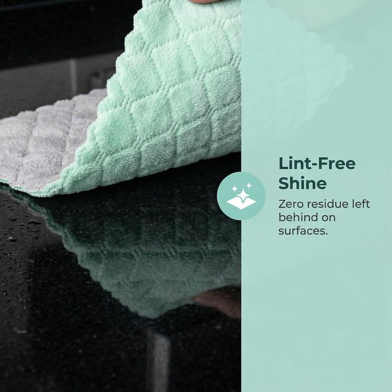 Absorbent Microfiber Streak-Free Lint-Free Kitchen Dish Towels