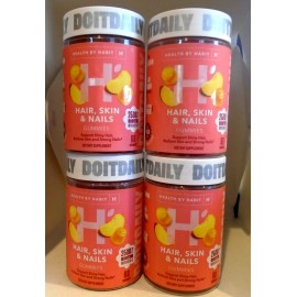 Health By Habit Hair Skin & Nails Supplement 2500 mcg Biotin 60 Gummies 4-PACK