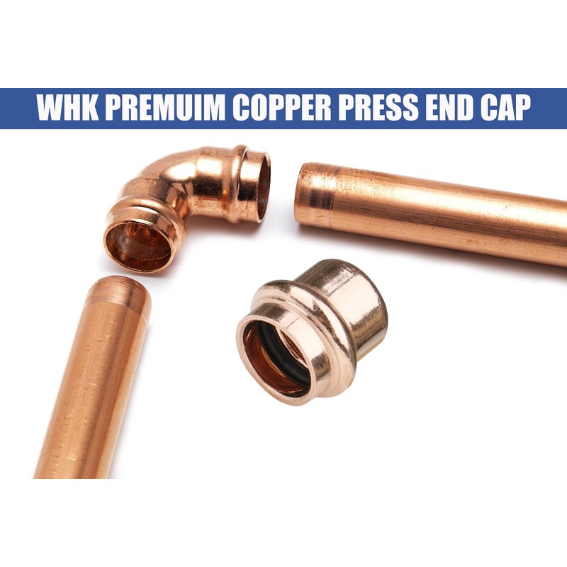 WHK 12 Pack 1/2 Inch Press Propress Copper End Cap
