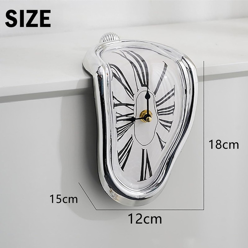 Nicoone Melting Clock,Creative Surrealism Decorative Dali Watch,L-Shaped Curved Surface Over