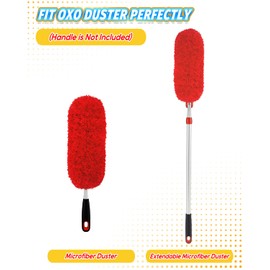 KEEPOW Reusable Microfiber Duster Refills Compatible with OXO Duster, Washable Dusters Refill Compatible with Good Grips Microfiber Extendable Dusters for Cleaning, 2 Pack(Handle is Not Included)