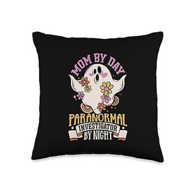 Paranormal Investigation Designs Mom is a Ghost Investigator Throw Pillow, 16x16, Multicolor