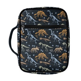 Coldinair Dinosaur Print Bible Cover for Kids Boys,Portable Carrying Book Case Church Bag Bible Protective with Handle and Zippered Pocket