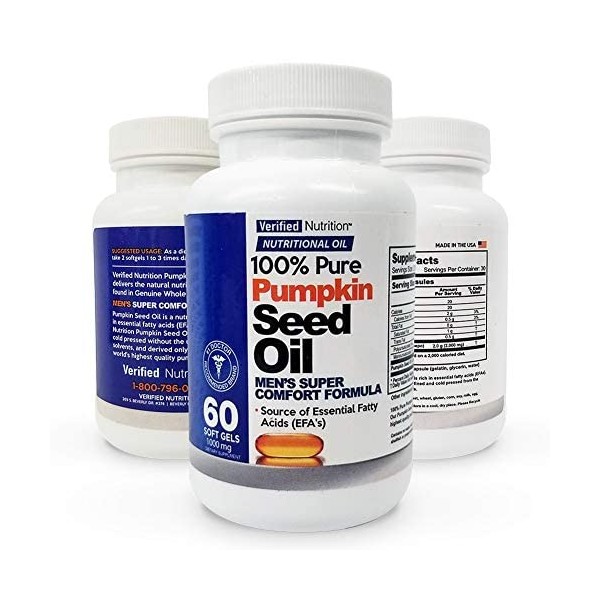 100% Pure Pumpkin Seed Oil - 60 Soft Gels Containing